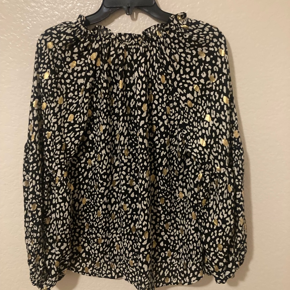 Blu Pepper Black Blouse with Gold Accents - Picture 2 of 4
